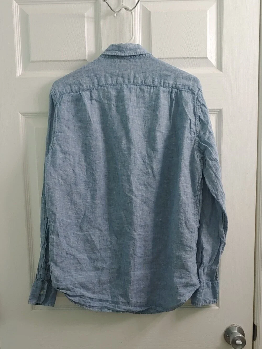 J. Crew Linen Chambray Shirt Men's M Light Blue Button Down